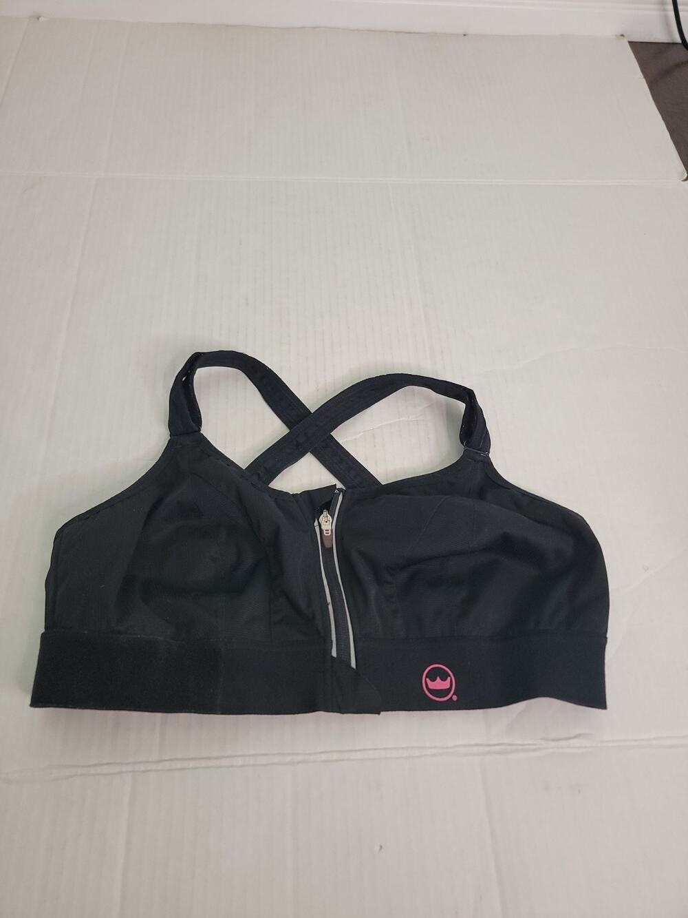 SHEFIT Sport Bra Womens SZ 2Luxe High Impact Black Adjustable
